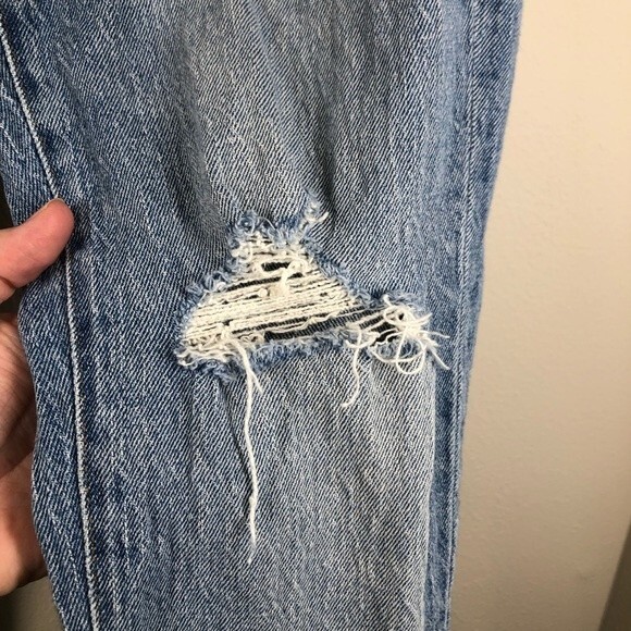 Madewell The Perfect Vintage Jean With Raw Hem Ripped Knee 25 - Picture 5 of 11